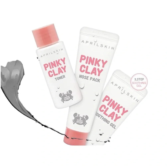 APRIL SKIN Pinky Clay Nose Pack 3  Step Kit - Picture 3 of 4